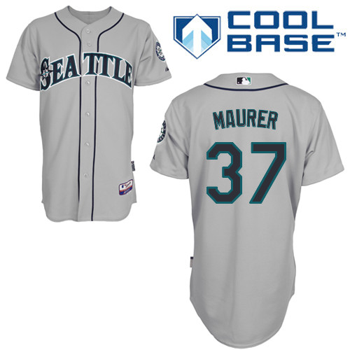 Brandon Maurer #37 MLB Jersey-Seattle Mariners Men's Authentic Road Gray Cool Base Baseball Jersey